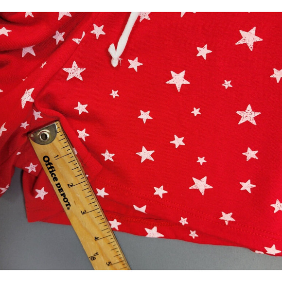 Modern Lux Romper Shorts Womens XL Red White Stars Sleeveless Drawstring Waist - Picture 9 of 11